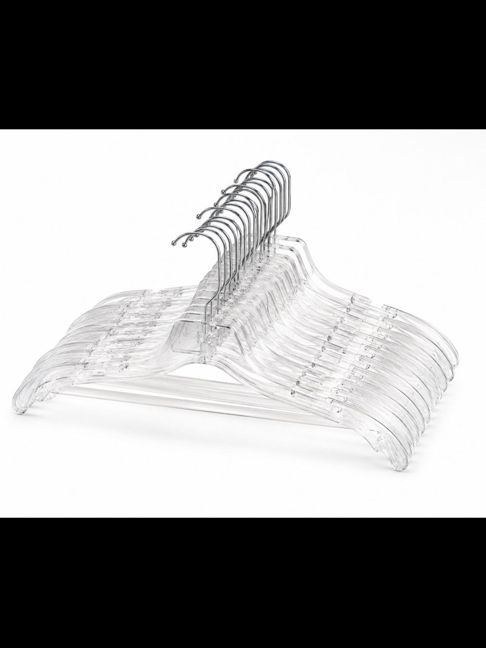 🖤5/$25 set 20 Clear Plastic Clothing Hangers with Notches closet
